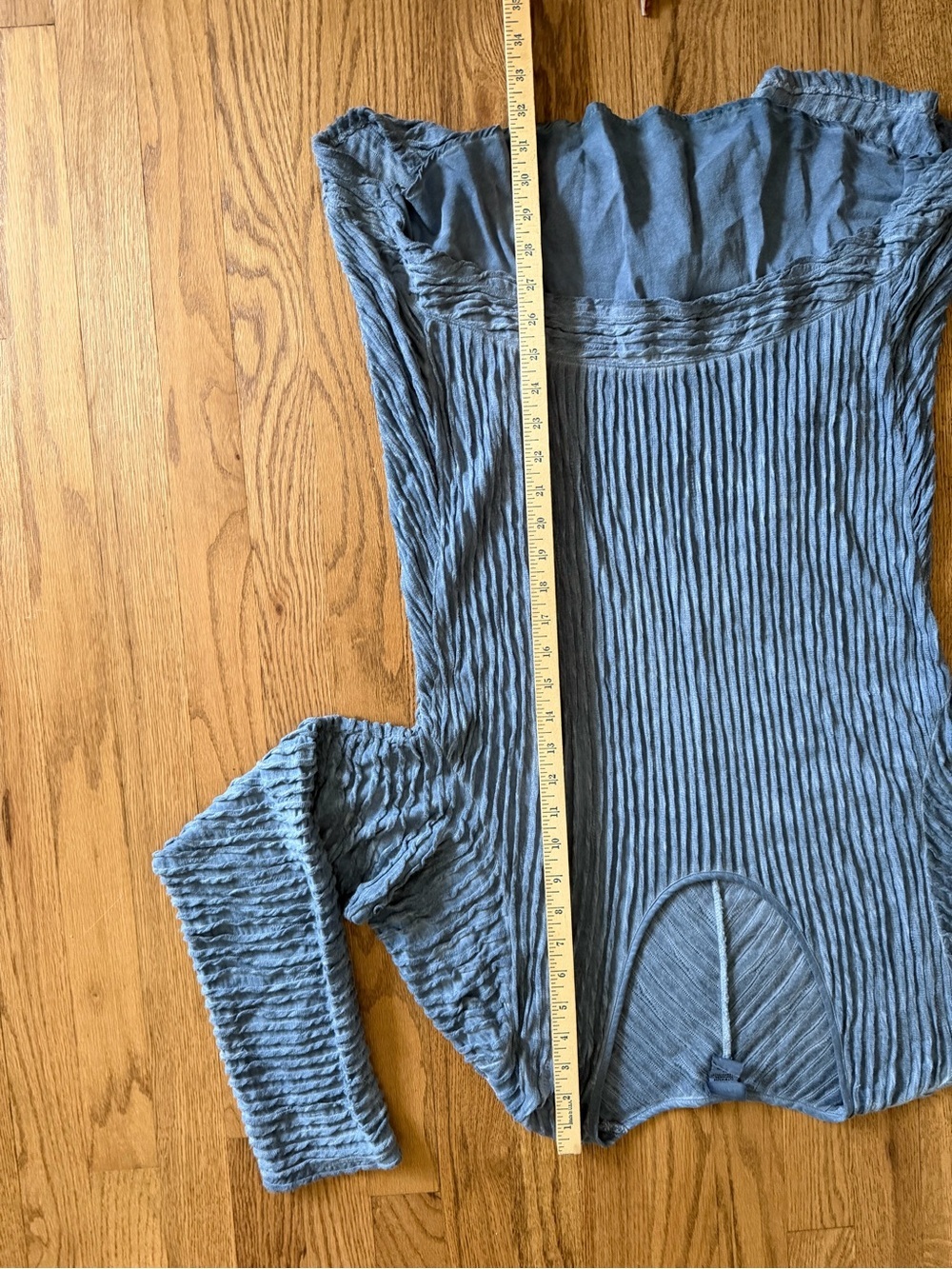 Mind Set hi-low tunic top by XCVI Blue LAGENLOOK crinkled lightweight size L - Picture 12 of 15